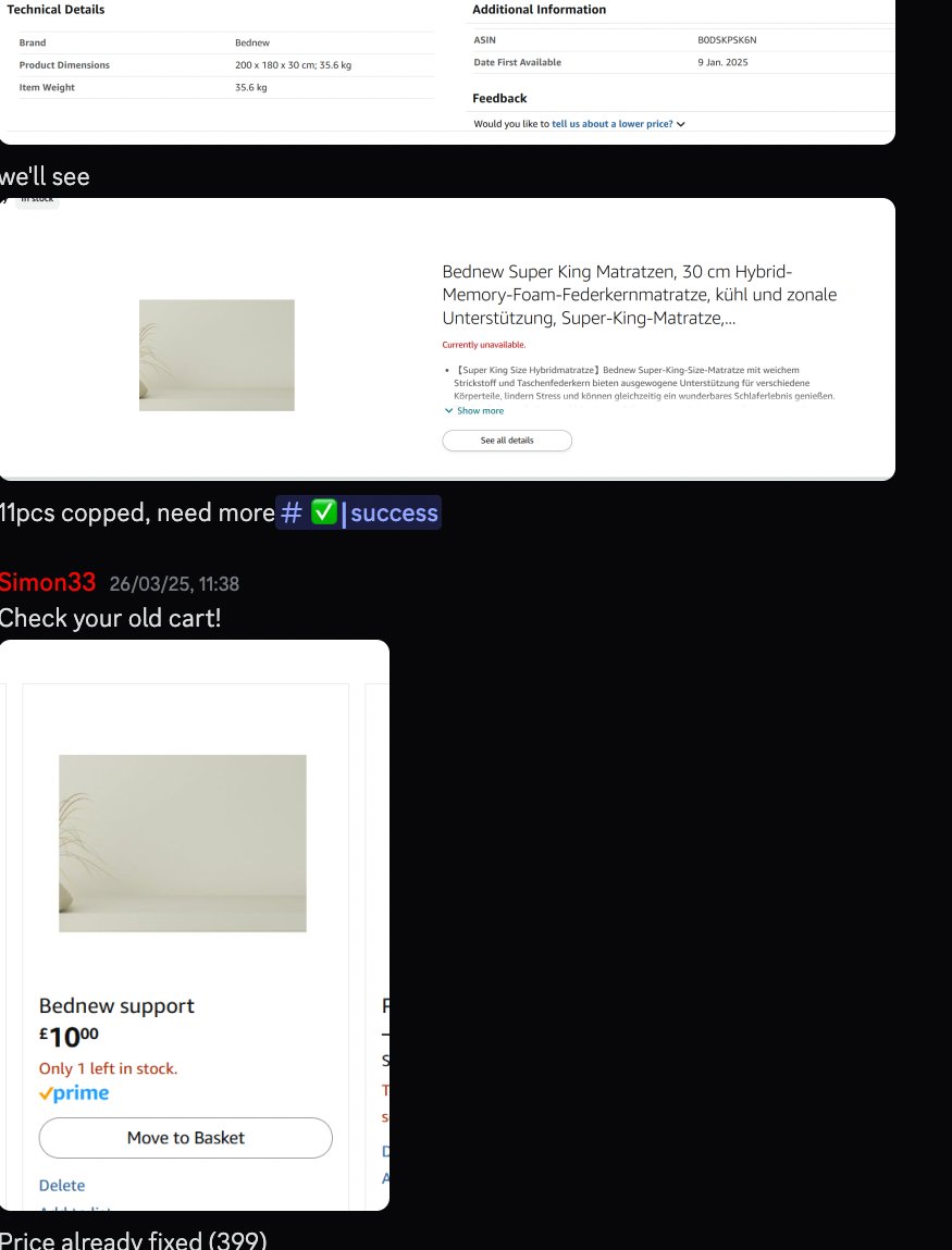 NautilusDeals's tweet image. Another crazy Deal with a King Size Mattress in price error! 📈🔥

£10 instead of £400 and 11 pieces purchased by our users.⚡️💰

Deals like these are found exclusively in Nautilus, join the waiting list and in a few hours you will be accepted.
See u inside!😈🙈

#Priceerror…