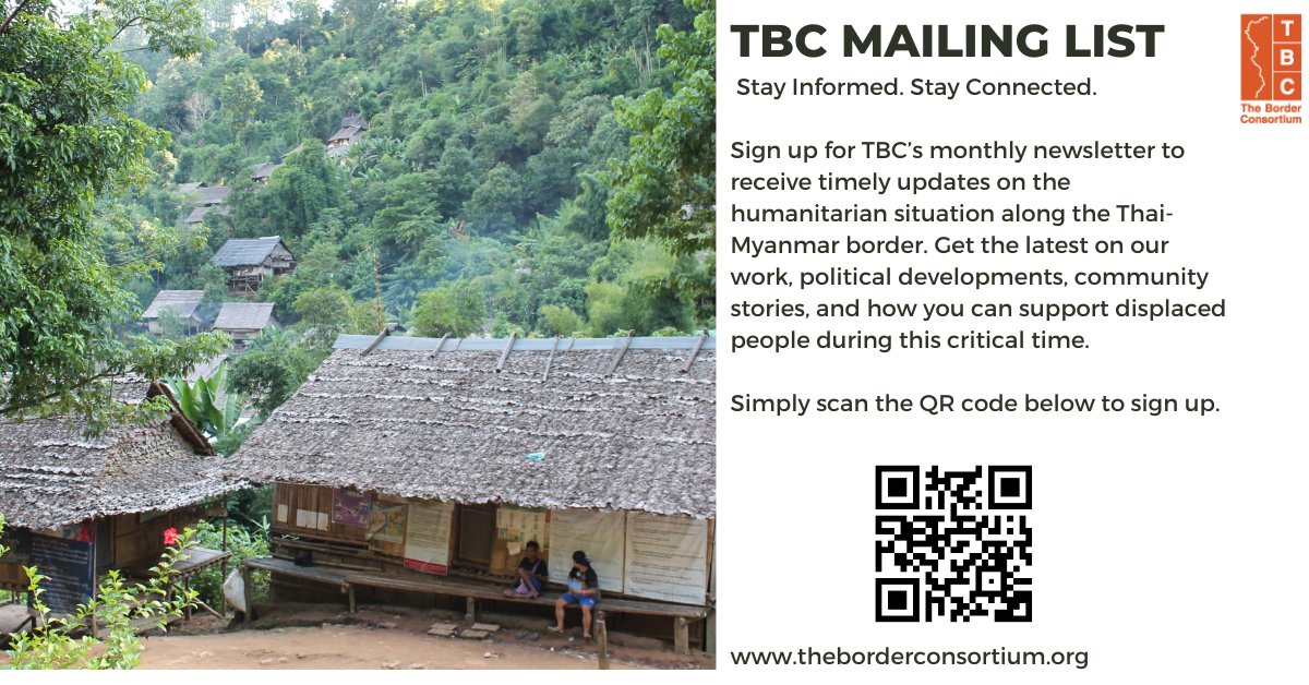 Stay informed with TBC.

Our new monthly newsletter delivers essential updates on the situation along the Thai-Myanmar border, including key reports, political context, and highlights from TBC’s humanitarian work.