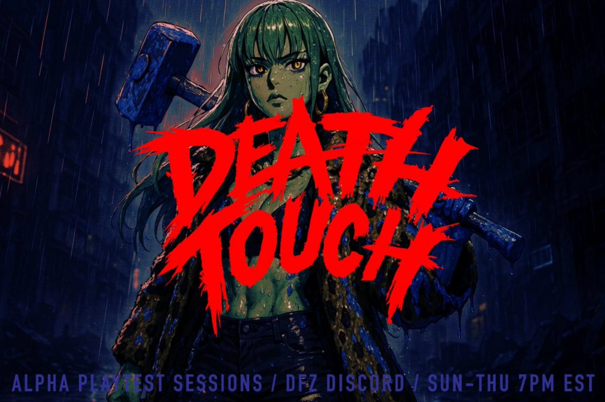 Collectors of <a href="/Deadfellaz/">Deadfellaz</a> can play test Death Touch with <a href="/psych_nft/">Psych.DFZ</a> in daily alpha play sessions in our DFZ Discord (link in bio) starting this Sunday. Session will be every Sun-Thu 7pm EST. You will need access to a PC with <a href="/Steam/">Steam</a> installed in order to participate.
