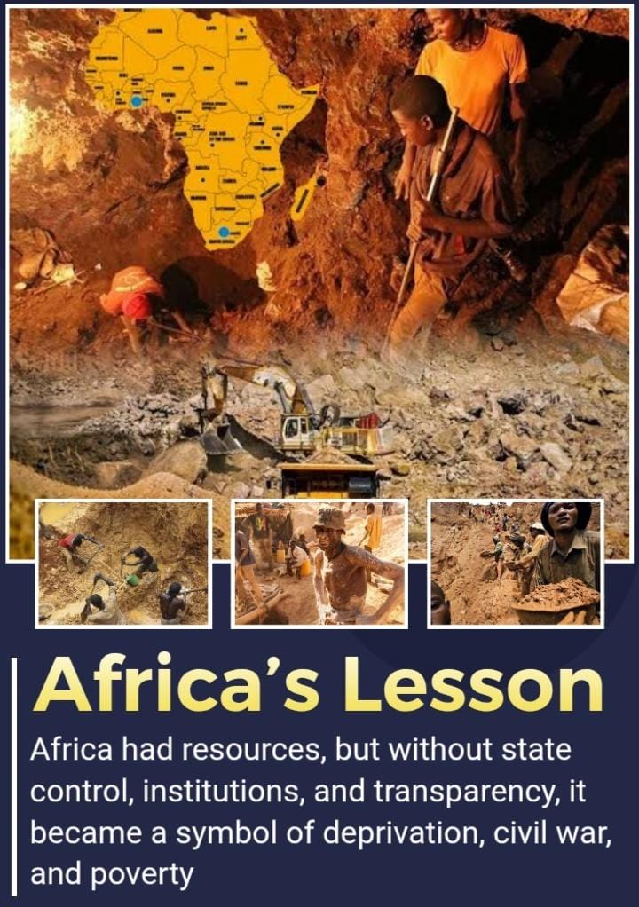 GwadarCA's tweet image. Africa&apos;s untapped wealth turned into tragedy due to weak institutions and lack of state control. Pakistan must learn—resources alone aren’t enough without transparency and planning.
#AfricaLesson #ResourceManagement #PakistanFuture #Balochistan