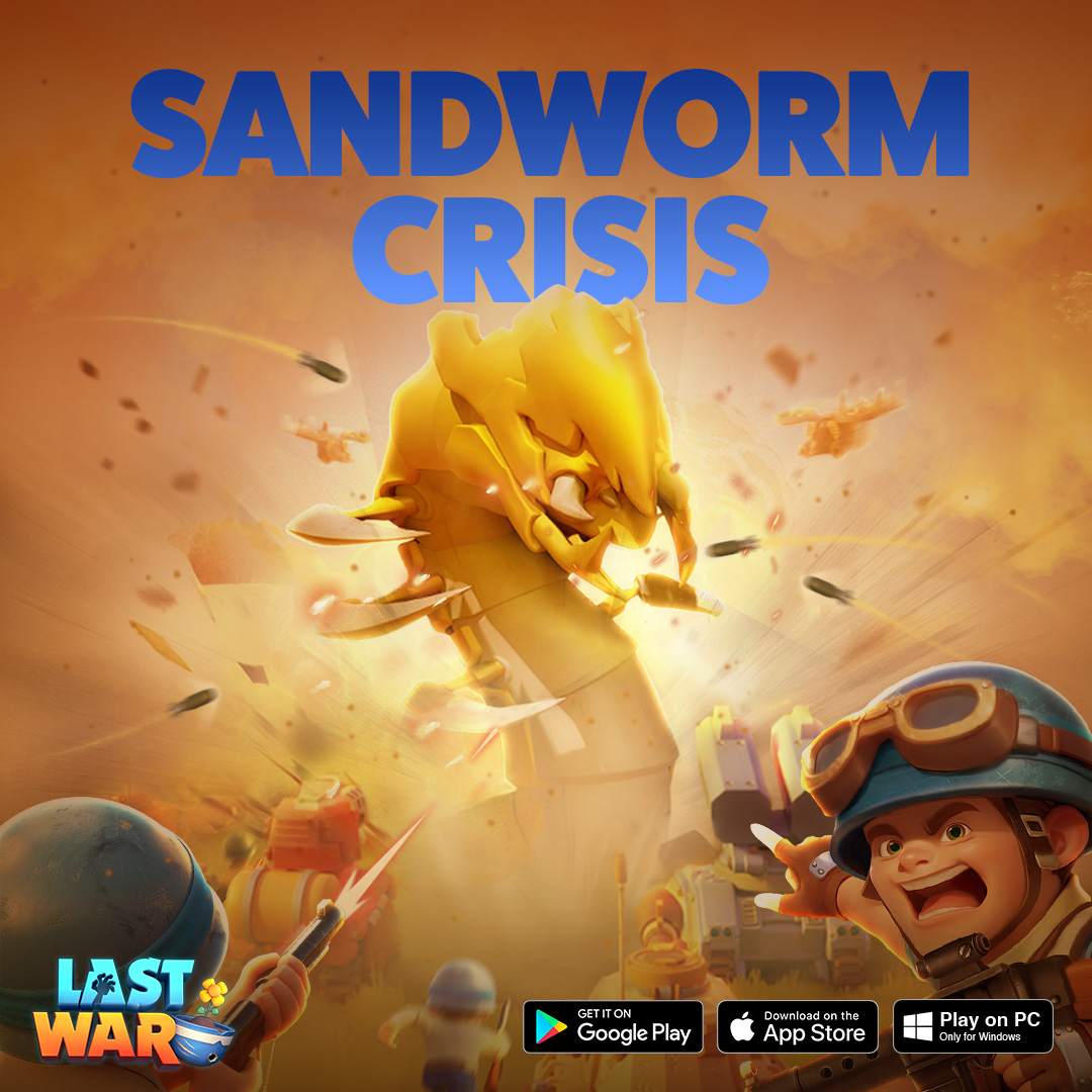lastwarsurvival's tweet photo. ✨Sandworm Crisis Feature

More danger. More strategy. More loot. Are you ready for the ultimate test?

➡️ New Difficulty & Mechanics – Battle through 3 intense stages with berserk Sandworms & surprise summons!
➡️ Alliance in Your Hands – R4/R5 leaders picks the challenge level!
➡️ Reward Overhaul – MVP system updated, attractive chest drops (claim up to 5!), and extra individual rewards!

💭Tried Sandworm Crisis? We’d love to hear what you think! Do share your feedbacks below!
===========================================
Follow our Discord now! https://t.co/5LAlI5sL6x
#lastwarsurvivalgame