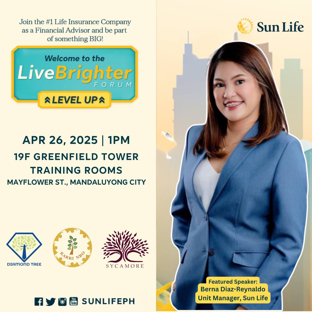 ChoosingSunrise's tweet photo. This is Berna who joined Sun Life for extra income. Now 
 she thrives w career growth, personal freedom, financial stability, and spiritual fulfillment🌟generous income + time freedom let her outpace corporate limits.  Want to know how to be a financial advisor? Register for FREE https://t.co/orzNMzyB0u
