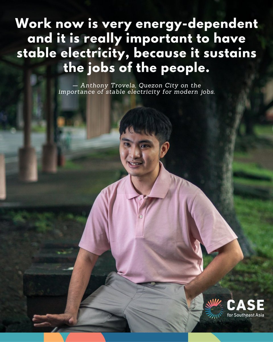 CASEforSEA's tweet photo. ⚡“Work now is very energy-dependent.” For Anthony, stable electricity means steady income and digital opportunity.

How will you help power change?

💡Discover his story: https://t.co/PvRwJpydEk

#CASEforSEA #HETPH #EnergyTransition https://t.co/fUKh96oeZu