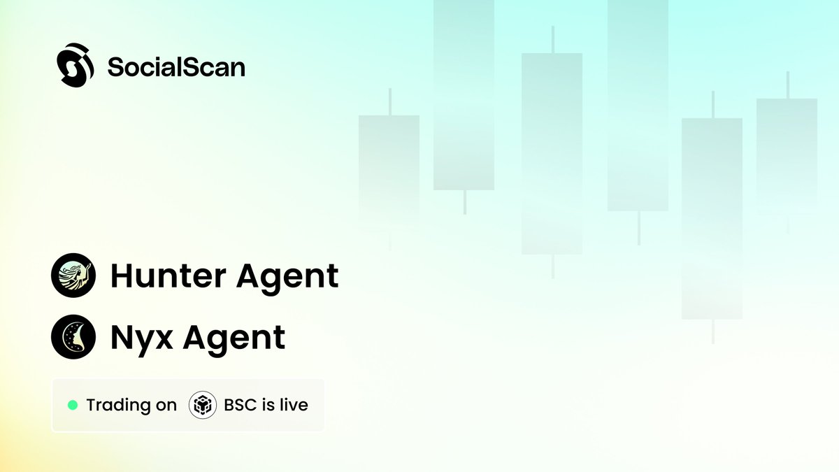 🚀 <a href="/socialscan_io/">SocialScan (🌞,🌞)</a> AI 에이전트, 이제 멀티체인 지원!

Hunter Agent &amp; <a href="/NyxAIAgent/">Nyx</a> 봇에서
$BSC 및 #Base 체인 밈코인 거래 가능!

지금 거래하고 캐시백도 받자 👉 t.me/socialscan_mem…

✅ 스마트머니 추적
✅ 지갑 생성 &amp; 빠른 매수
✅ 트렌딩 토큰 추천
#meme <a href="/BNBCHAIN/">BNB Chain</a> #BNBChain <a href="/base/">Base</a>