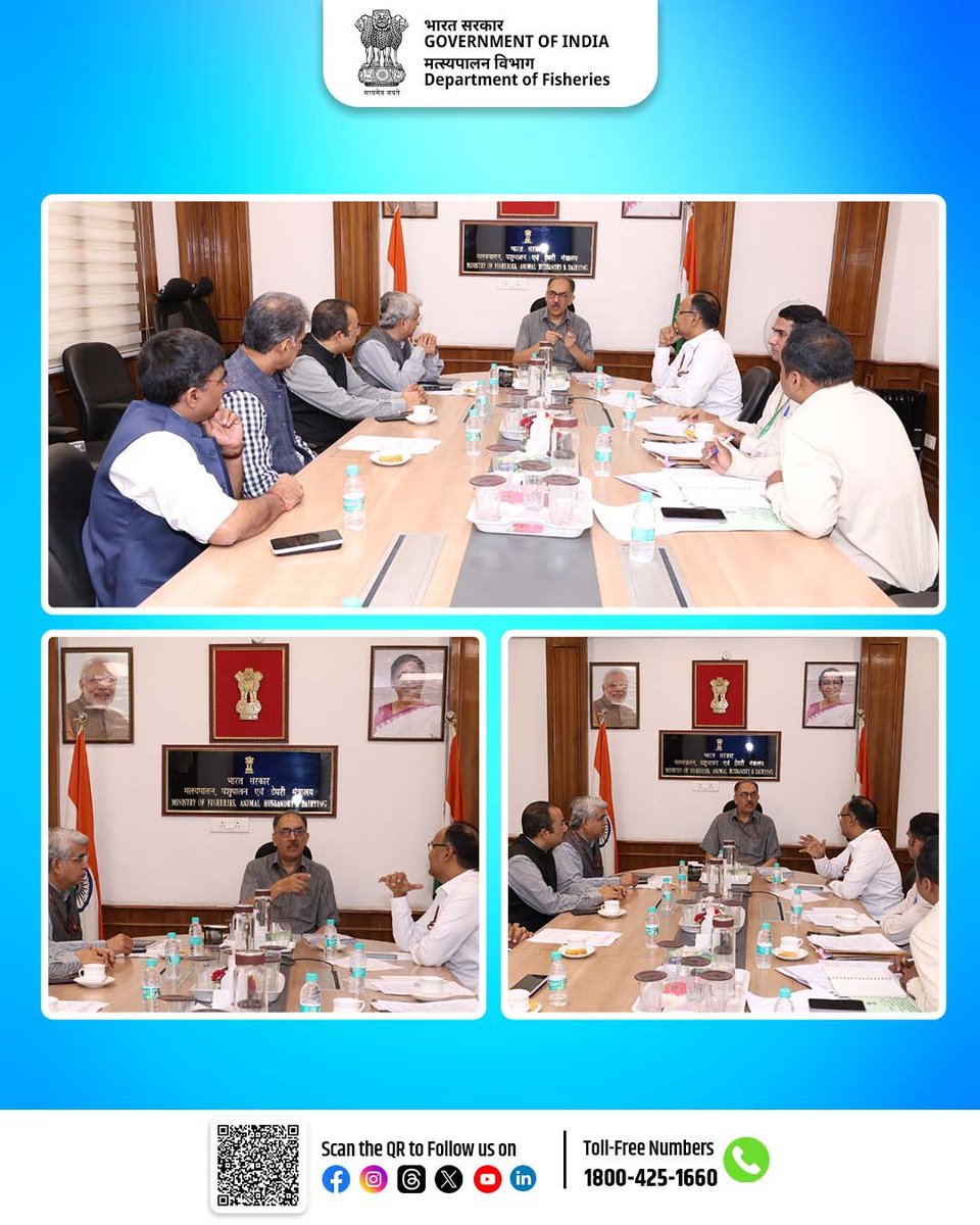 FisheriesGoI's tweet photo. Dr. Abhilaksh Likhi, Secretary,@likhi_dr Department of Fisheries, Government of India met with the representatives of Seafood Exporters Association of India (SEAI), Deptt.of Customs and MPEDA to address challenges faced by the seafood export industry."
#seafood #fishries #fishgoi