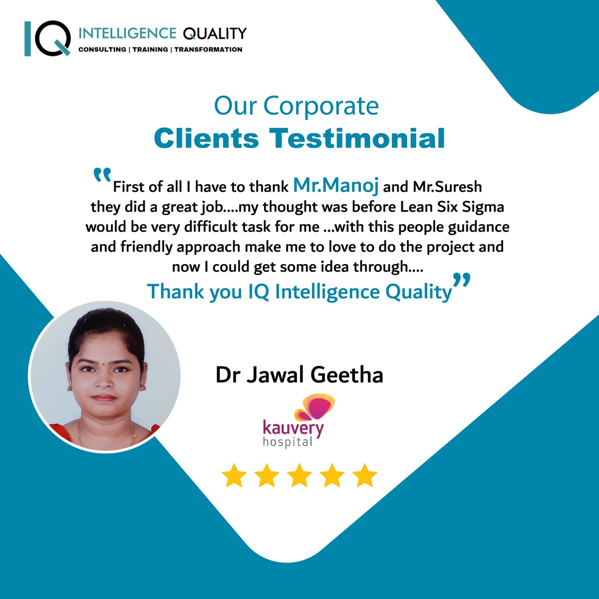 IQLeanSixSigma's tweet photo. "Empowering healthcare with Lean Six Sigma!
We had the privilege of partnering with Kauvery Hospital for a focused training session to boost efficiency and quality. Big thanks to our expert trainer, Mr. Manoj Guru, for his valuable insights!" https://t.co/0SOFgrkQUe