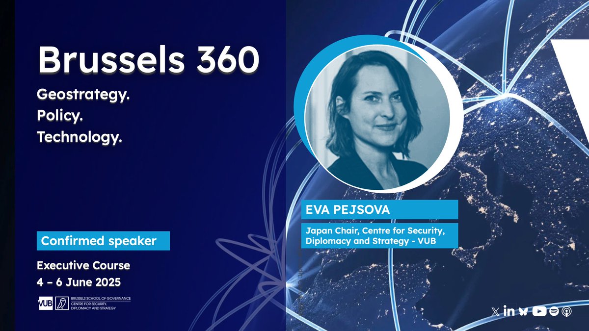 ‼️Brussels 360 Speakers‼️

Join us and Eva Pejsova (CSDS) on the #Brussels360 course to discuss and learn about EU-Japan relations and security in the Indo-Pacific.

🐦 Apply by 23 April 2025 for early-bird fees!

Apply today🔸 csds.vub.be/executive-cour…