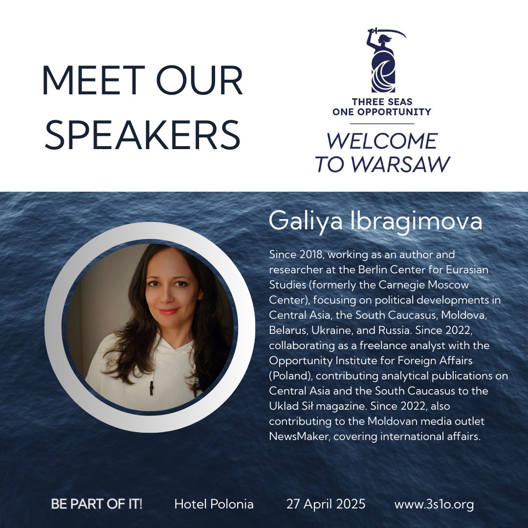 3S1OConference's tweet photo. Moderatorką w debacie pt. ''Rosyjska blokada i co dalej? Energetyka i surowce'' będzie Galiya Ibragimova @G_Ibragimova | @OppFoundation
👉 Agenda: https://t.co/VNr80e8r2S
👉 Rejestracja: https://t.co/Pzru8gx4fn
#JoinTheEvent #3S1O #Warsaw #April27 #SideEvent #3SISummit2025 https://t.co/SxwpdqKcku
