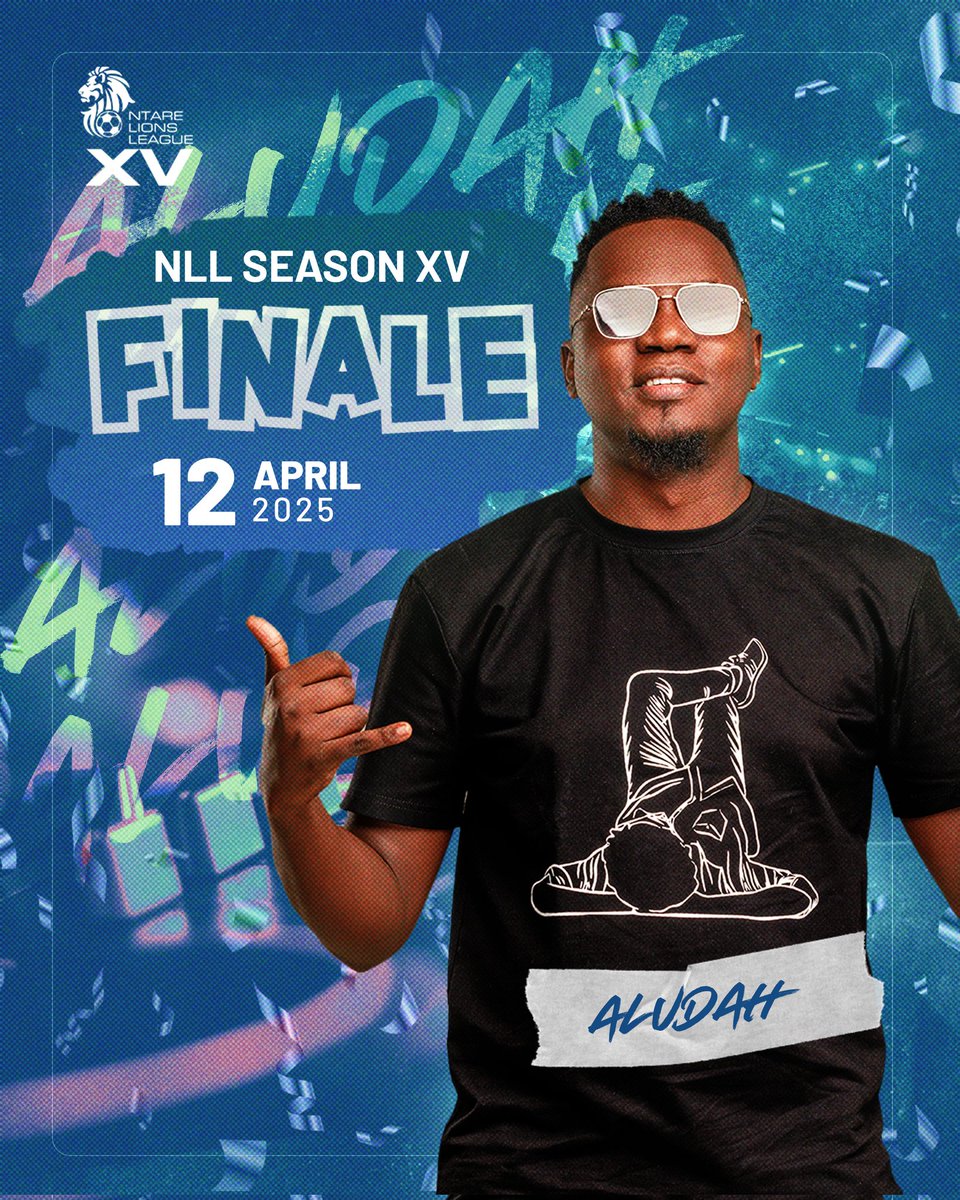 Ntare Lions League (@ntare_league) on Twitter photo DJ <a href="/DjAludah/">Sir. Aludah 👑</a> will headline the DJ performances at #NLLXV
Finale.
The king of the decks, the architect of energy, DJ Aludah will be there to electrify the Ntare Lions League Finale.
Brace yourselves for an unforgettable night of bass, beats, and pure magic as we close out DJ <a href="/DjAludah/">Sir. Aludah 👑</a> will headline the DJ performances at #NLLXV
Finale.
The king of the decks, the architect of energy, DJ Aludah will be there to electrify the Ntare Lions League Finale.
Brace yourselves for an unforgettable night of bass, beats, and pure magic as we close out