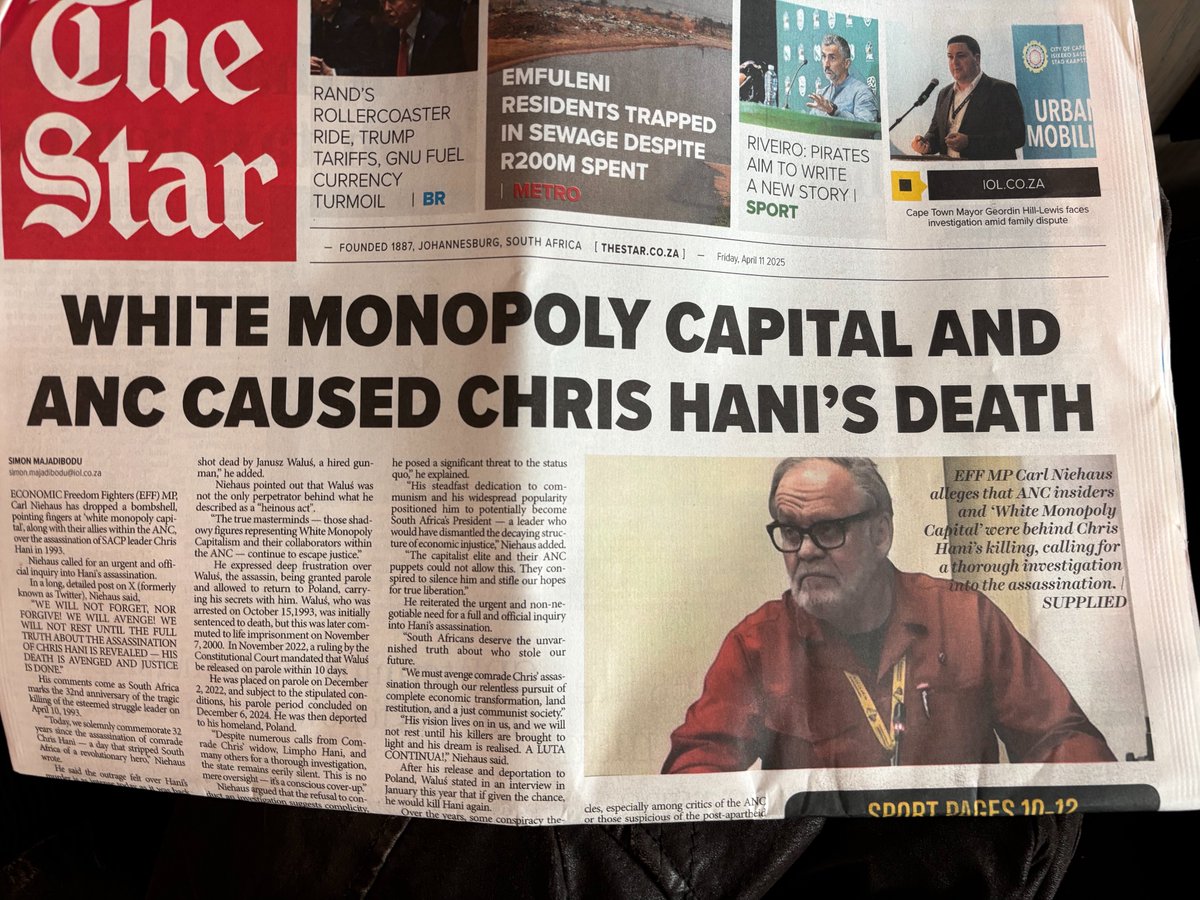 Headline of the day. Their source for this deep investigation: a tweet from one <a href="/niehaus_carl/">Carl Niehaus</a>