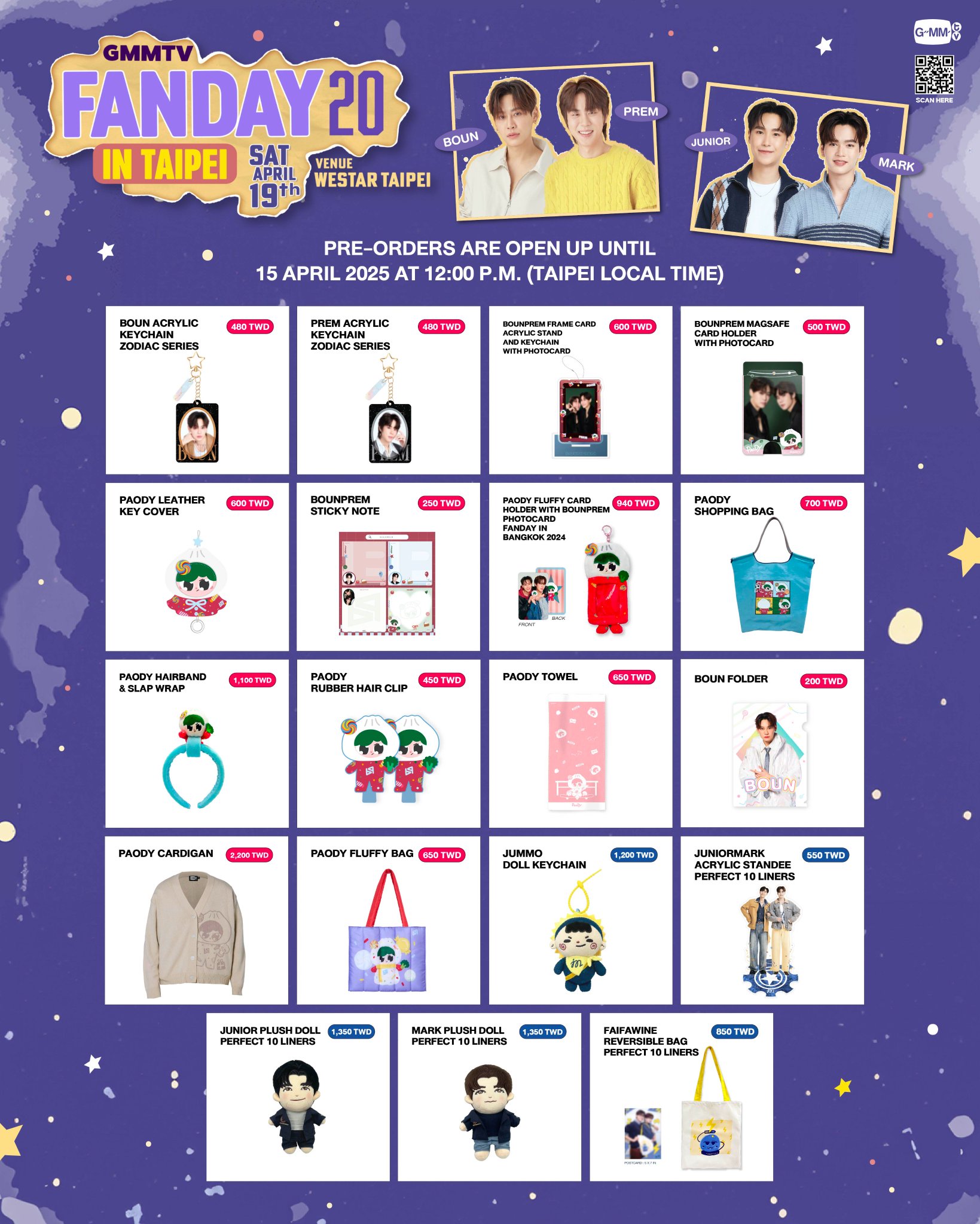GMMTV FANDAY 20 in Taipei サイン入りポスター