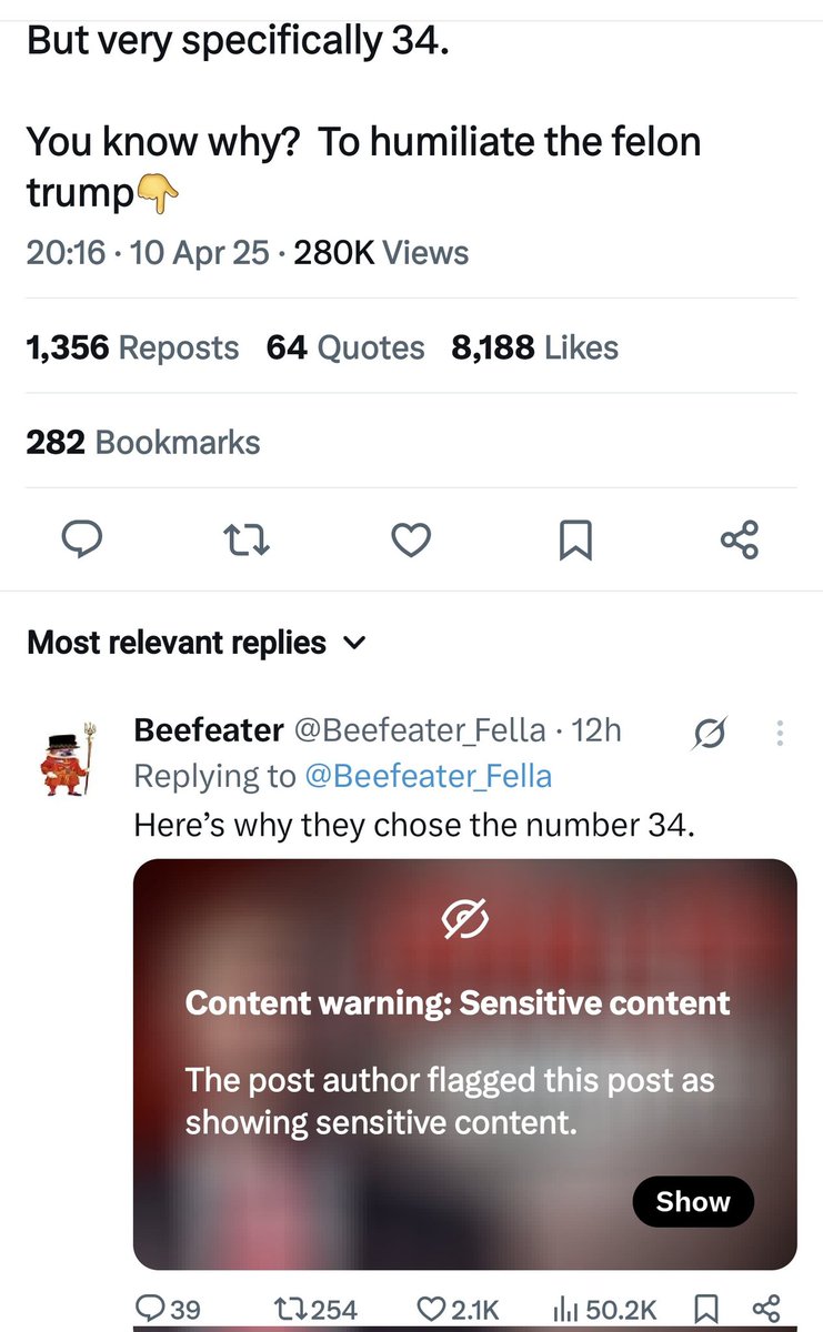 Nolliag66's tweet photo. @Beefeater_Fella Lol Elon didn't approve of your post so muted you by using a sensitive flag ensuring some won't click on it. 

NB I don't have any sensitive flag warning activated. https://t.co/jXF6nqIacF