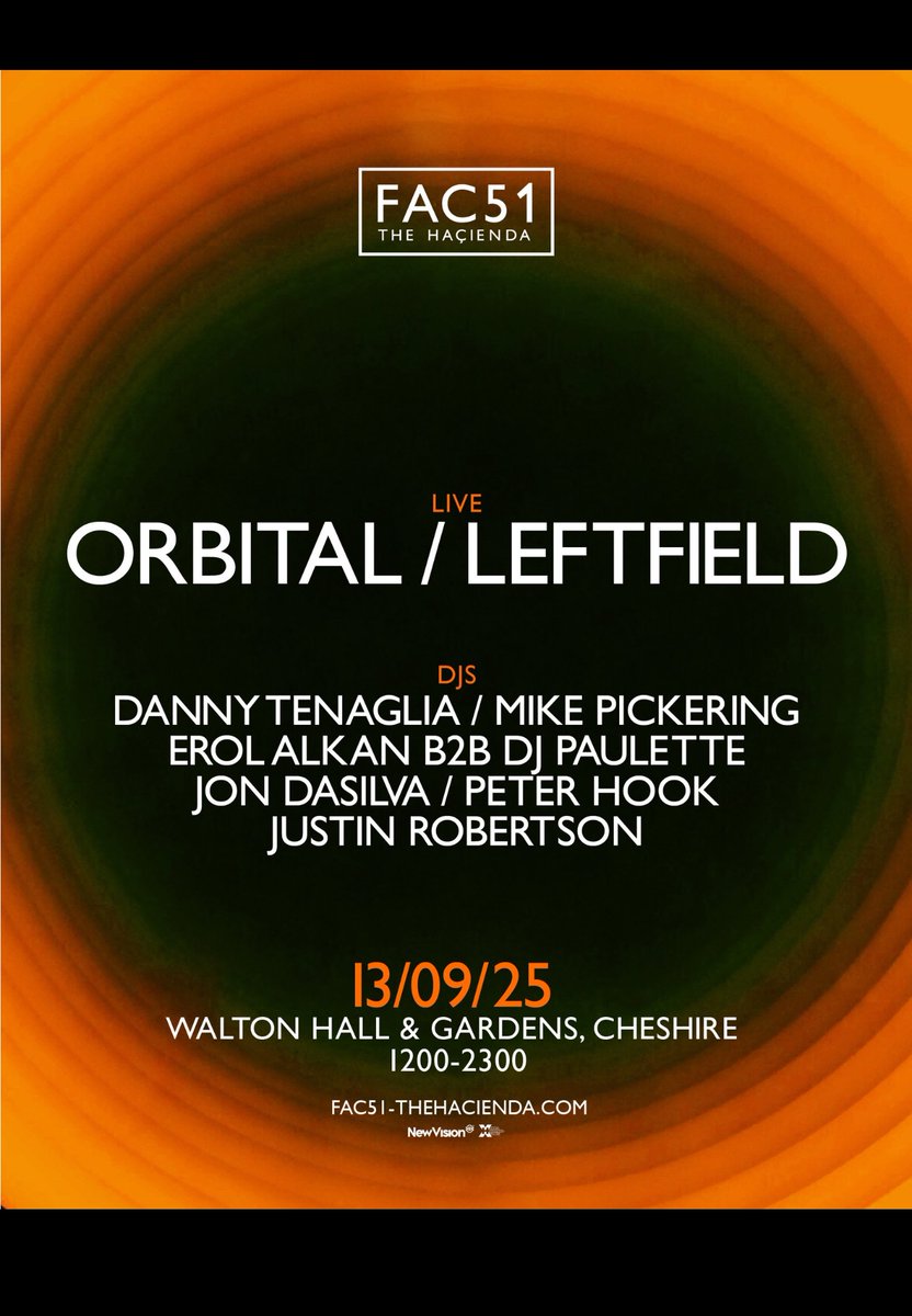 Leftfield (@leftfield) on Twitter photo We’re playing the <a href="/Fac51hacienda/">FAC51 The Haçienda</a> open-air show <a href="/Walton_Gardens/">Walton Hall and Gardens</a>, Cheshire w/ our friends, the awesome <a href="/orbital/">orbital</a> . What a DJ line up too!
Tickets go on sale Friday, April 25th. Register for ticket access on the link below!
👉 skiddle.com/e/40881921 We’re playing the <a href="/Fac51hacienda/">FAC51 The Haçienda</a> open-air show <a href="/Walton_Gardens/">Walton Hall and Gardens</a>, Cheshire w/ our friends, the awesome <a href="/orbital/">orbital</a> . What a DJ line up too!
Tickets go on sale Friday, April 25th. Register for ticket access on the link below!
👉 skiddle.com/e/40881921