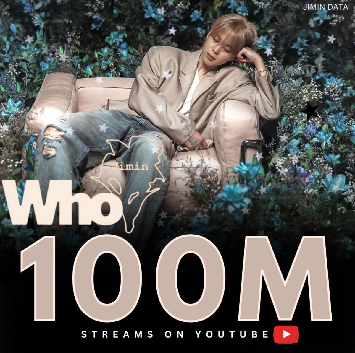 PJM_data's tweet photo. Jimin's "Who" Official MV has surpassed 100 MILLION streams on YouTube! 🥳

Congratulations Jimin!! 

Keep streaming 💪

WHO MV 100M VIEWS
#WhoMV100MViews
#WhoMV1억뷰축하해
#WhoMV1億おめでとう https://t.co/bXQykHDZUv