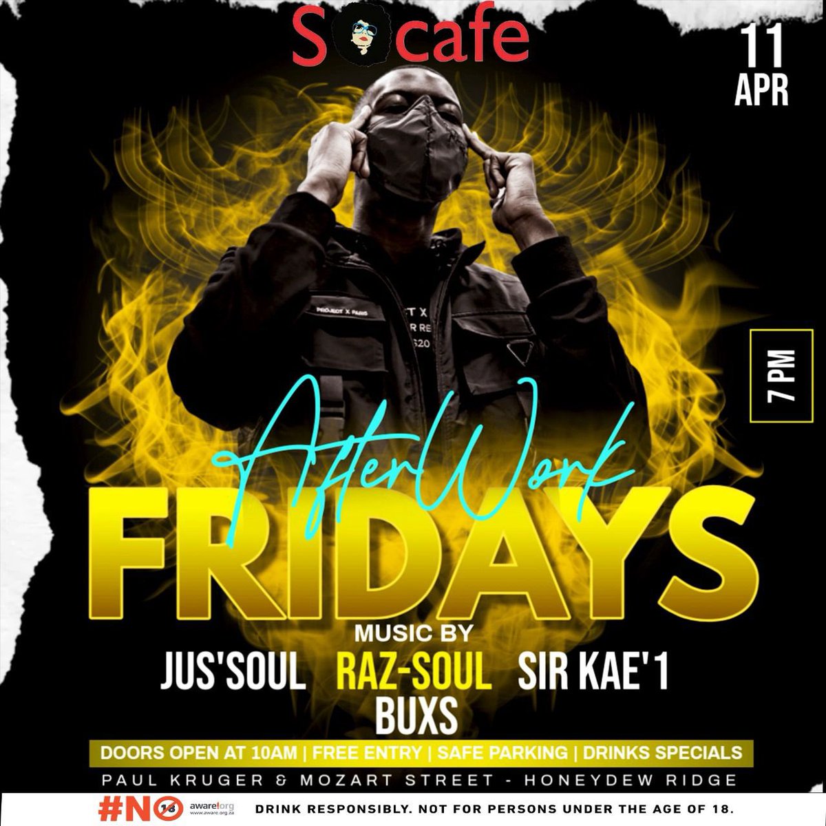 JussoulSA's tweet photo. 🚨🚨#AfterworkFridays
Press play at 6pm
📍@socafe_theridge https://t.co/db9iMm1sMm