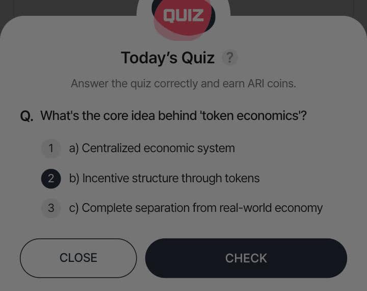 ARI CHAIN Quiz Answer: B

Download &amp; Get started 

invitation code: 67f7e43d3342b

play.google.com/store/apps/det…