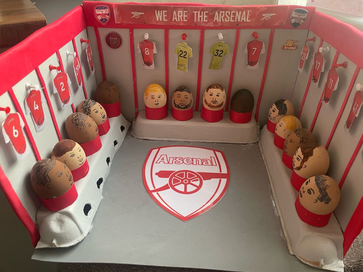 lostgirrljk's tweet photo. @Arsenal @AFTVMedia My friend has made this absolute masterpiece for her 4 year old son, who is a huge Arsenal fan!! Arthur is wishing the whole team a Happy Easter!! 🐣🥚❤️ @BukayoSaka87 @_DeclanRice @JurrienTimber @gabimartinelli https://t.co/ZptcVLLkgE