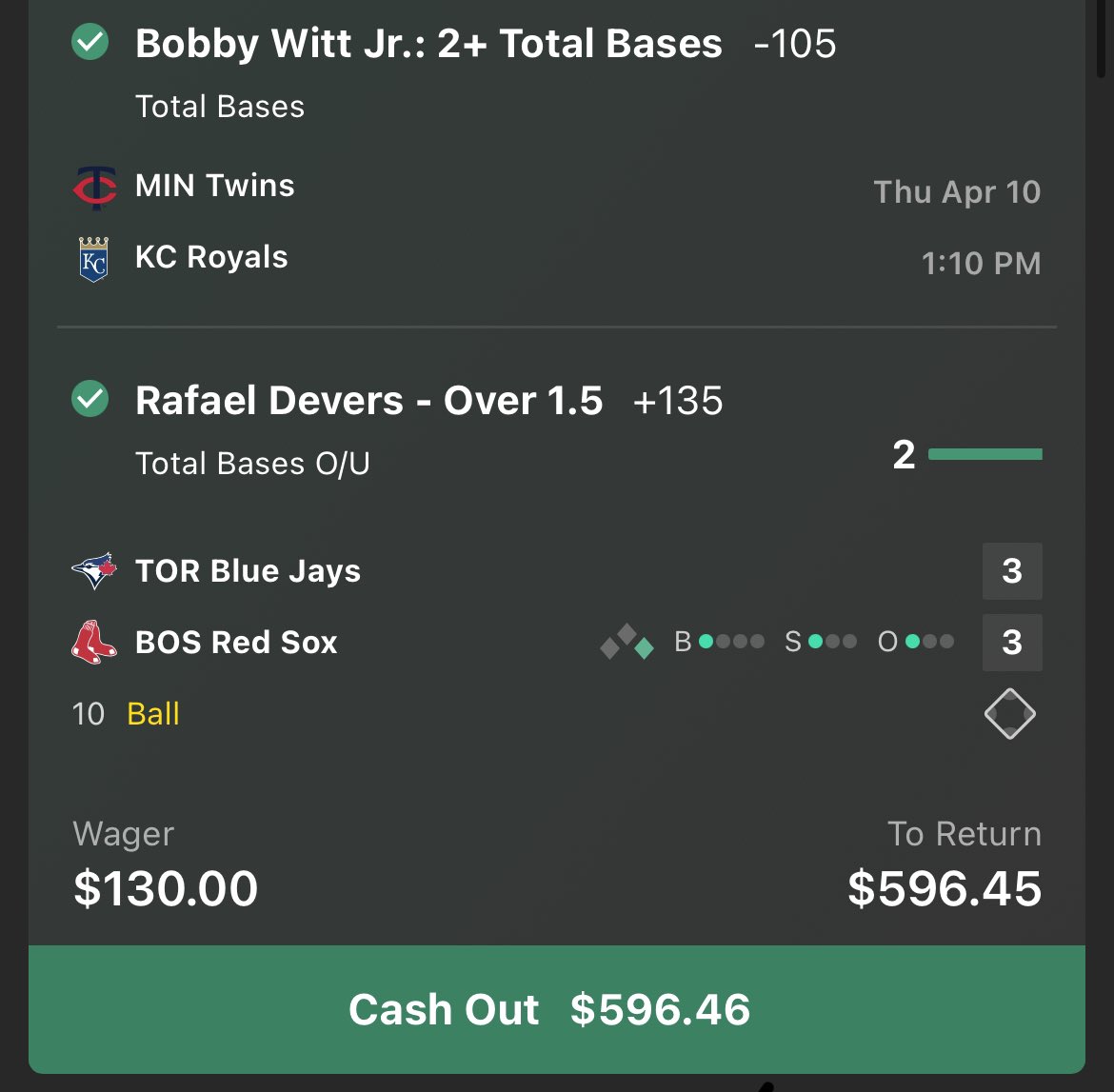 ZaySnipes225's tweet photo. Profitable night last night in the cord +6.93u💰📈. Don’t miss out this weekend for more ⚾️ Bangers‼️
All Plays➡️ https://t.co/KEN76nC3eT
#GamblingX #GamblingTwitter #MLB https://t.co/lx8m1QdH6S