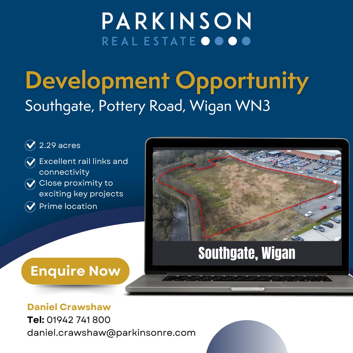 𝐃𝐞𝐯𝐞𝐥𝐨𝐩𝐦𝐞𝐧𝐭 𝐎𝐩𝐩𝐨𝐫𝐭𝐮𝐧𝐢𝐭𝐲!
Discover Southgate in Wigan, a 2.29-acre site. Excellent commuter links in a prime location close to key local projects.

🔗Click link for more info: loom.ly/EboLq_c
📧 daniel.crawshaw@parkinsonre.com
📞 01942 741800