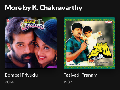 saradhix's tweet photo. but Chakravarthy did not sing in any of the songs. He composed music for the movie. Fourth, in the recommendations, I see a recommendation for the movie "Bombai Priyudu" starring Chakravarthy. It shows that the film 'Bombai Priyudu' is released in 2014, but the right year of https://t.co/VWtyZaXeD4