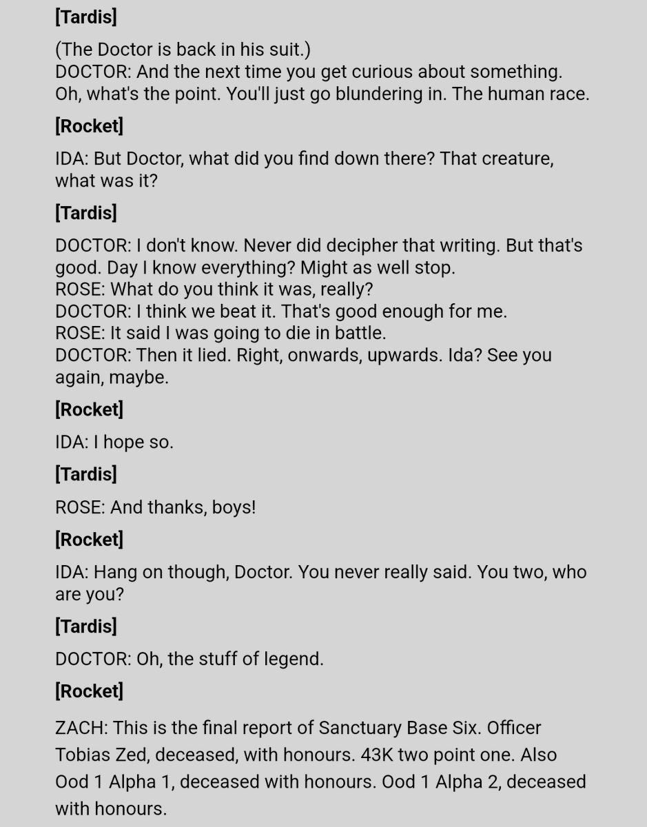 queerhow's tweet photo. @tommydub_ ??? he returns her to the rest of the surviving crew on an escape rocket, answers her questions about the beast and he even says goodbye https://t.co/66kdCggmWd