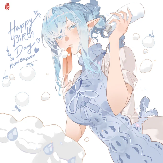 Yesterday was my friend's birthday~!! So I drew my OC, Diala (who's paired with her OC) 