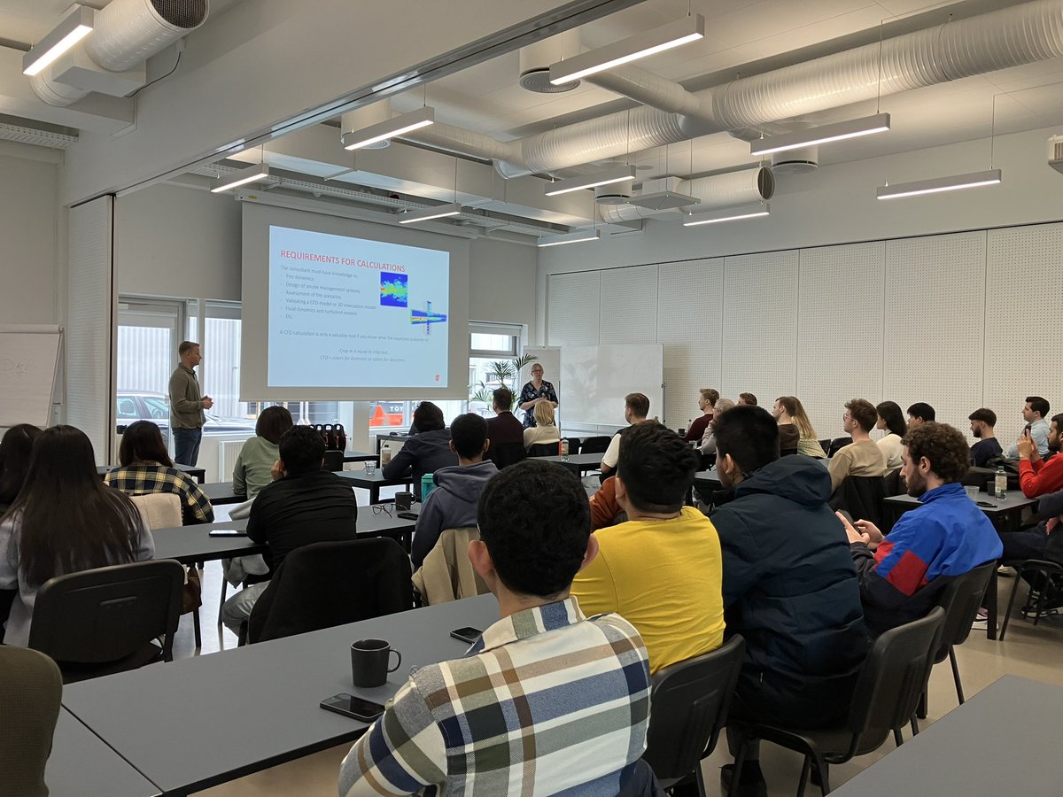 Visit from <a href="/IMFSE149172/">IMFSE</a> students at <a href="/lunduniversity/">Lund University</a> and students from <a href="/DTUtweet/">DTU</a> at  DBI in Copenhagen #fire #dtu