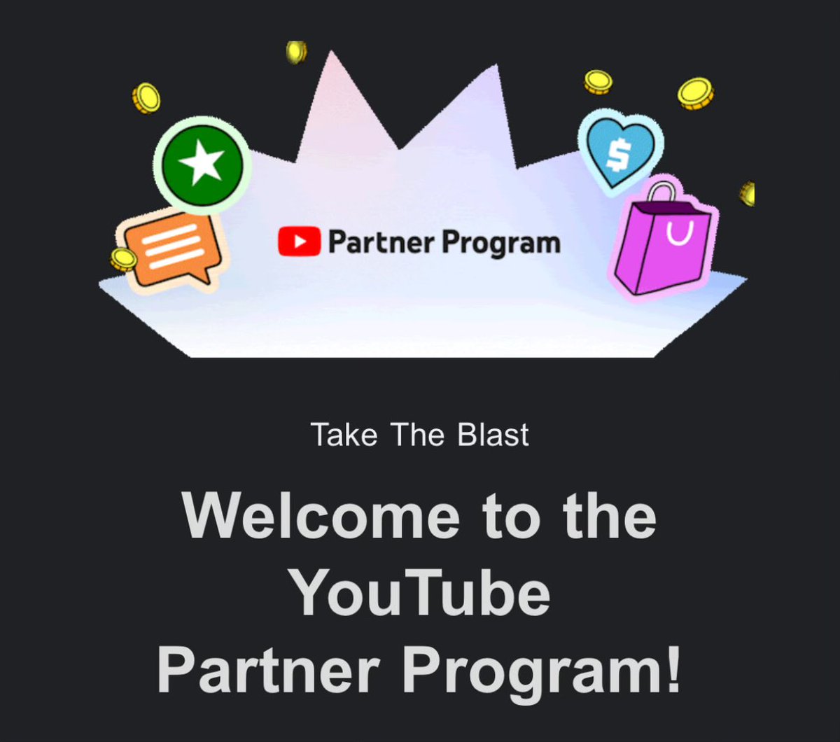 TakeTheBlast's tweet image. 🥳🥳🥳
Not that it’ll change the way we run our channel, but what a milestone to hit in our 2nd month❤️
#YouTubePartnerProgram
