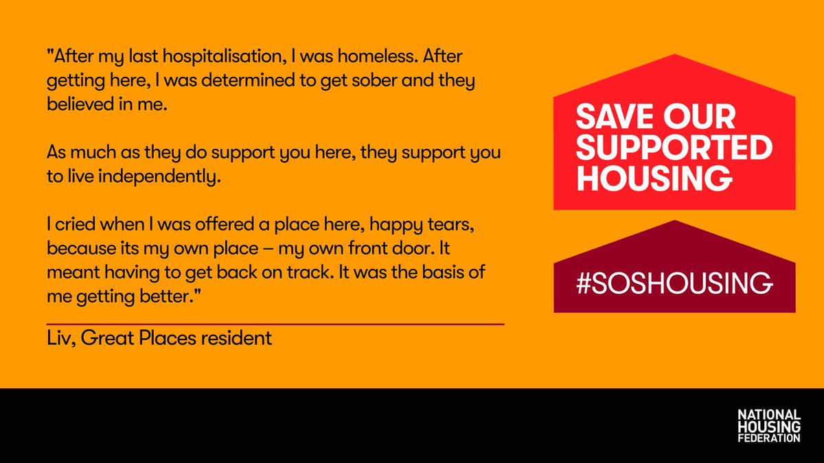 🚨Supported housing is in crisis🚨 

Despite being a lifeline for those who need support to live independently, years of funding cuts have paved an uncertain future for these vital services. 

🔗Join our campaign now to #SaveOurSupportedHousing: housing.org.uk/our-work/suppo…