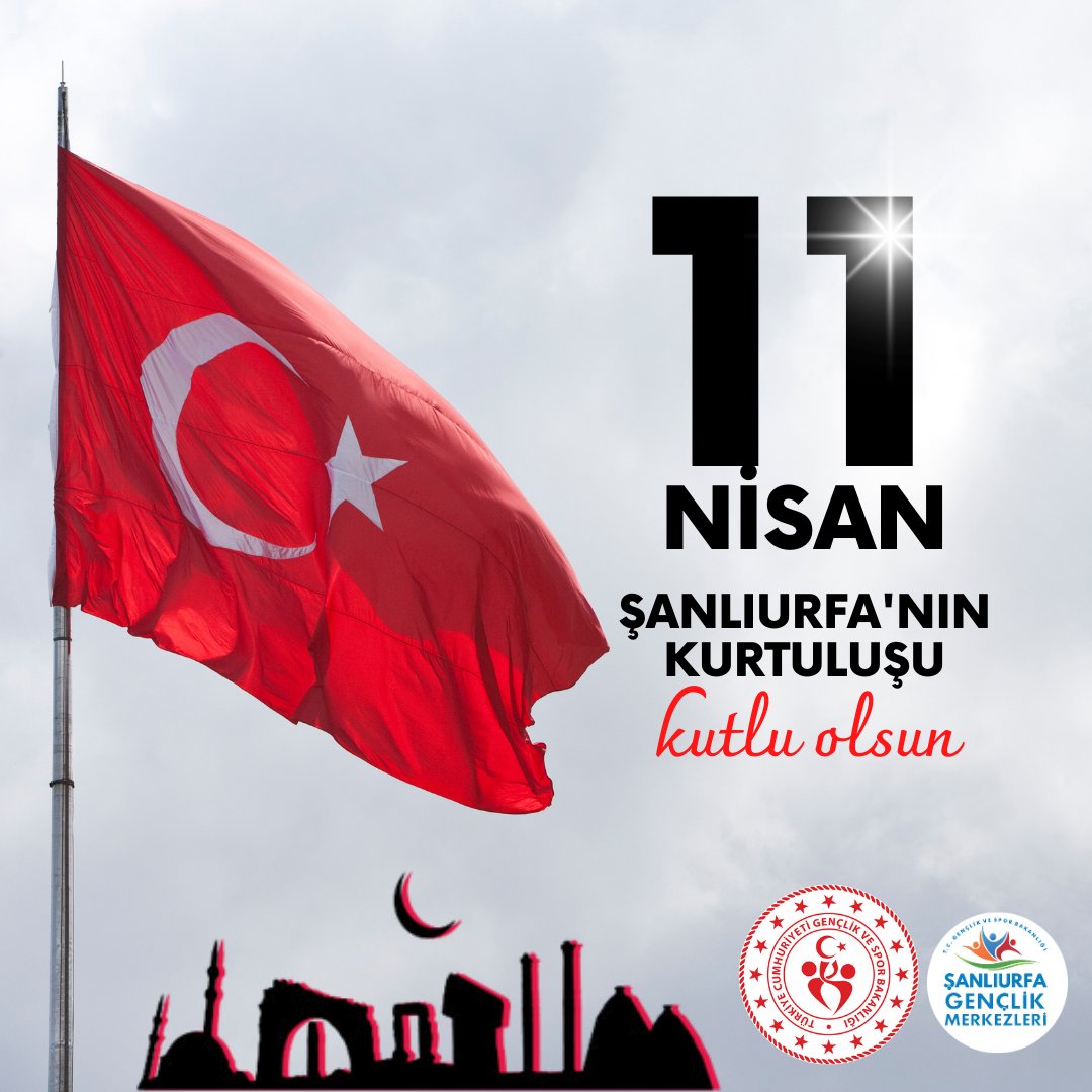 Karaköprü Gençlik Merkezi (@karakopru_gm) on Twitter photo 11 Nisan, Şanlıurfa’nın düşman işgalinden kurtuluşunun yıl dönümü!
Kahraman ecdadımızın bağımsızlık uğruna verdiği destansı mücadeleyi rahmet ve minnetle anıyoruz.
Şanlı direnişin adı: Urfa!
#11Nisan
#Şanlıurfa
<a href="/OA_BAK/">Dr. Osman Aşkın Bak</a>
<a href="/gencliksporbak/">Gençlik ve Spor Bakanlığı 🇹🇷</a> 11 Nisan, Şanlıurfa’nın düşman işgalinden kurtuluşunun yıl dönümü!
Kahraman ecdadımızın bağımsızlık uğruna verdiği destansı mücadeleyi rahmet ve minnetle anıyoruz.
Şanlı direnişin adı: Urfa!
#11Nisan
#Şanlıurfa
<a href="/OA_BAK/">Dr. Osman Aşkın Bak</a>
<a href="/gencliksporbak/">Gençlik ve Spor Bakanlığı 🇹🇷</a>