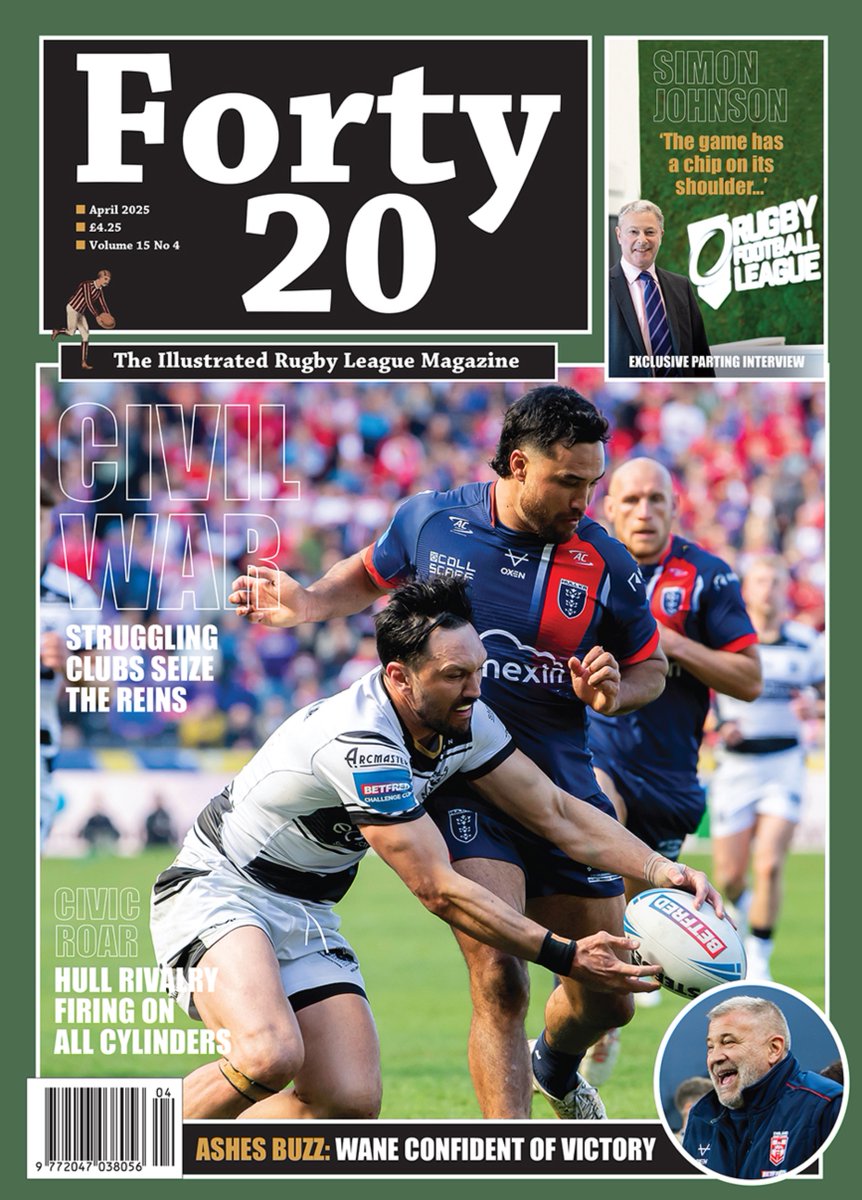 Forty20magazine's tweet photo. April's Forty20 is in shops today, the ideal accompaniment to these fascinating and maybe even revolutionary times – on and off the field. Insight, info, the best columnists and more... there is life in ink, paper and rugby league yet! 
Or subscribe here: https://t.co/XNKZlvB3o9 https://t.co/CNXCiQ2NWc