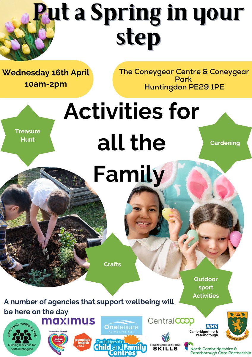 AcornSurgery's tweet image. 🌸 FREE Spring Wellbeing Event 🌸

Crafts, outdoor fun, a treasure hunt &amp;amp; garden mindfulness for all ages! FREE bike checks by Brucie’s Bikes 🚲 Big thanks to Notcutts 🌿 Fun, fitness &amp;amp; relaxation in one event – open to all! #SpringWellbeing #CommunityFun #FamilyDayOut