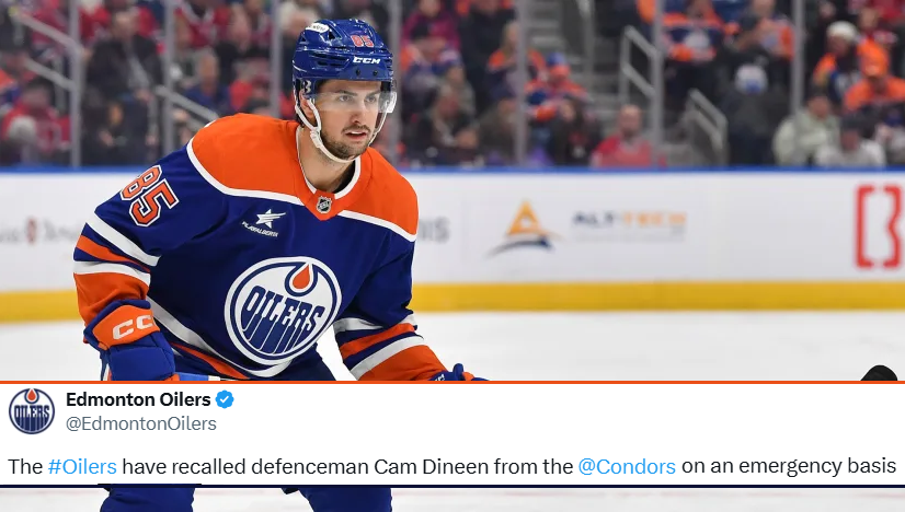 OADSBW's tweet photo. The Oilers have recalled defenceman Cam Dineen 
from the Condors on an emergency basis https://t.co/IcxTgaynnd