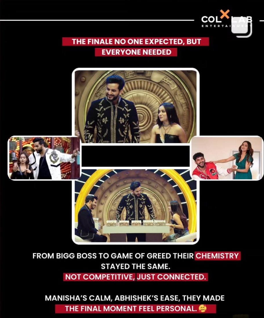 PkRamesha12832's tweet photo. The finale no one expected , but everyone needed ❤️❤️🧿🧿 🤌#Abhisha #AbhishekMalhan #ManishaRani #AbhishaFam https://t.co/9LyRLtkMue