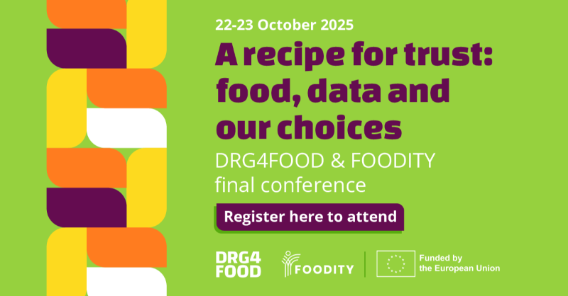 SciFoodHealth's tweet photo. #DRG4FOOD and @FOODITY_EU are joining forces in a 2-day event, involving, SMEs, investors, policy-makers and academia members on #ScienceLiteracy, #FoodData and trust!
Join us! 👇🇧🇪