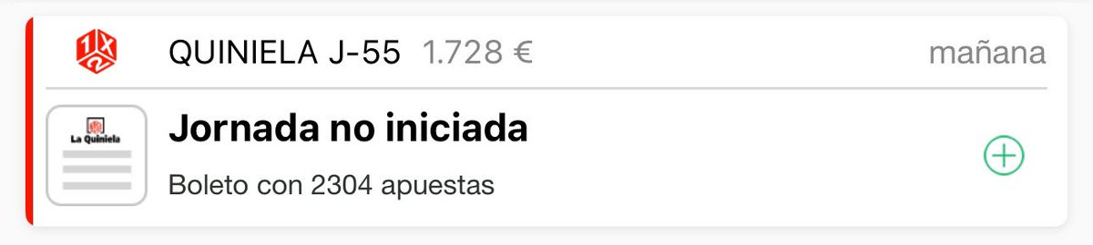 Llevo una quiniela de 1728€ para este finde!

Si llegamos a 300 likes os la dejo por aquí