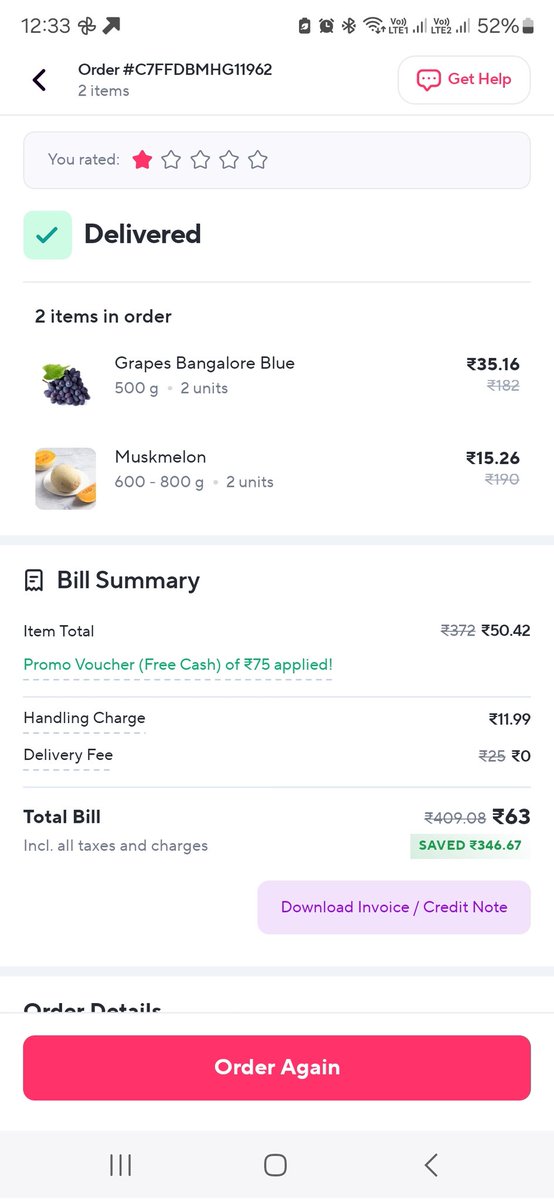 TectillaL46427's tweet photo. @ZeptoNow  with out delivery order how can mentioned msg like this , https://t.co/9BGuO4bIuH