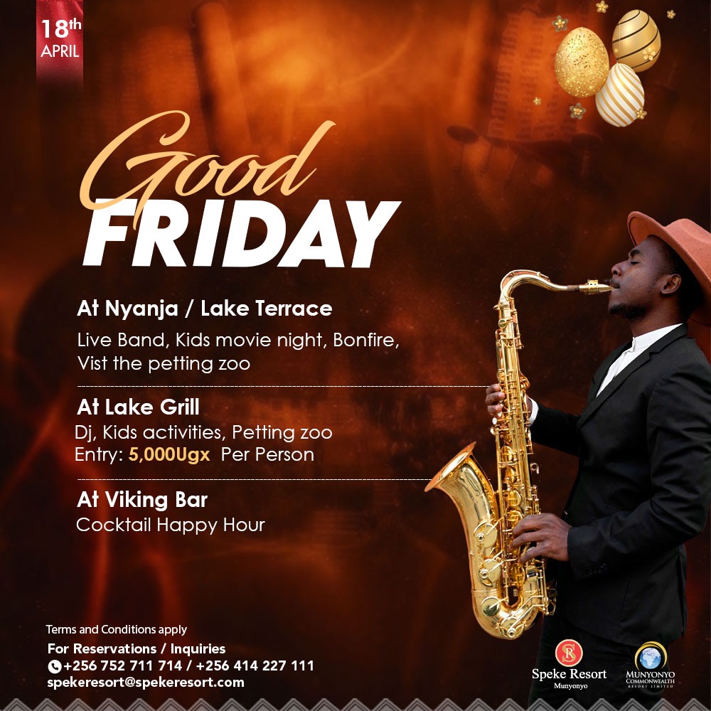 CEO East Africa Magazine (@ceoeastafrica) on Twitter photo Kick Off Easter Weekend in Style β Good Friday Vibes
πΈ Good Friday β April 18th
: Start the Easter weekend with rhythm, laughter, and lakeside magic at <a href="/spekeresort/">Speke Resort Munyonyo</a>!
πΌ Live Band @ Nyanja/Lake Terrace
π¬ Kidsβ Movie Night under the stars
π₯ Bonfire & Petting Zoo Fun Kick Off Easter Weekend in Style β Good Friday Vibes
πΈ Good Friday β April 18th
: Start the Easter weekend with rhythm, laughter, and lakeside magic at <a href="/spekeresort/">Speke Resort Munyonyo</a>!
πΌ Live Band @ Nyanja/Lake Terrace
π¬ Kidsβ Movie Night under the stars
π₯ Bonfire & Petting Zoo Fun