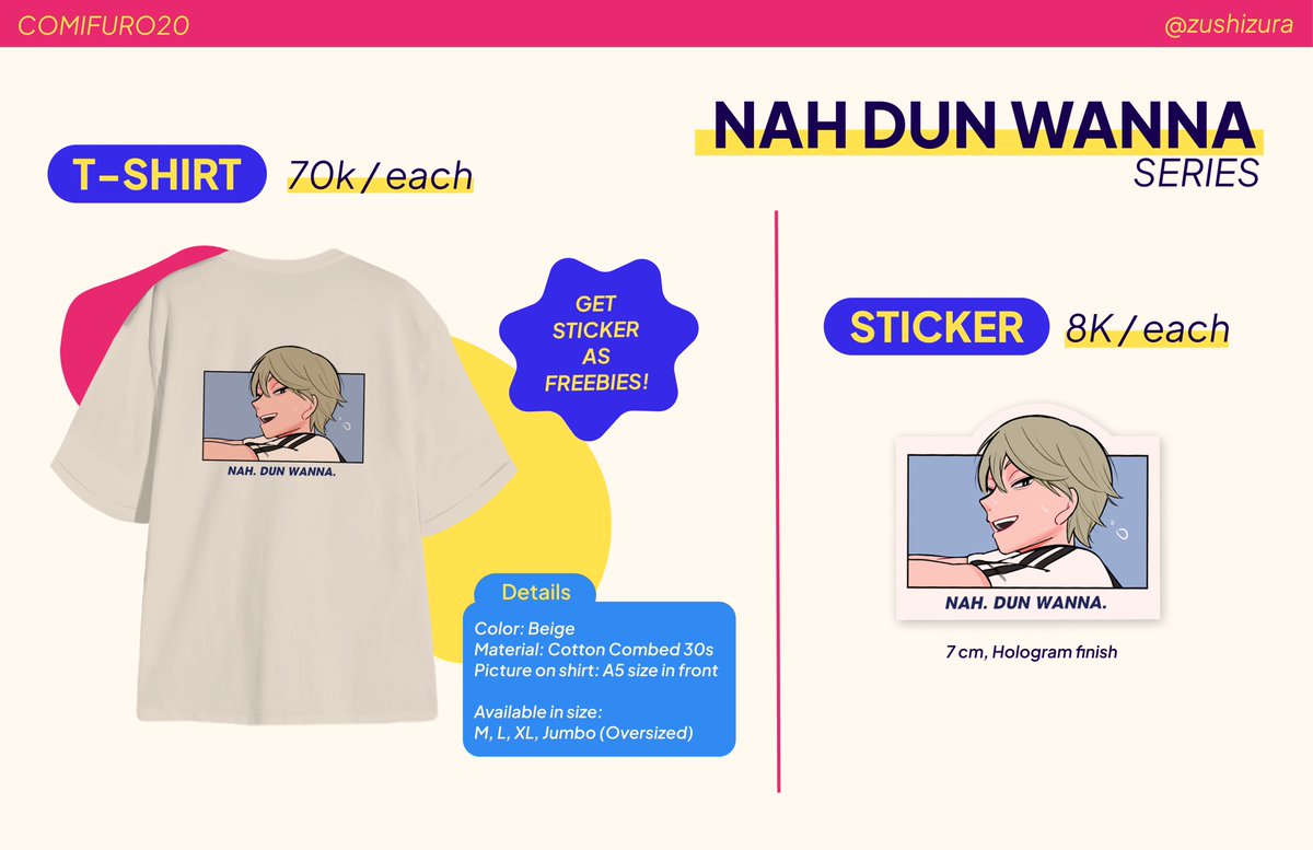 [🔁&amp;❤️ are appreciated ! ]

Hi! I’m opening PO for PICK UP and MAIL ORDER #comifuroxx 

📍Booth TBA (2 days)
📅PO Date: 11 Apr - 25 Apr 2025
🎀 Fandom: Haikyuu, Tokrev, TGCF, originals
🔗Form: bit.ly/zushizura

🌐GO are open, pls DM me!
#CFXX #CFXXcatalogue 

(1/3) HAIKYUU