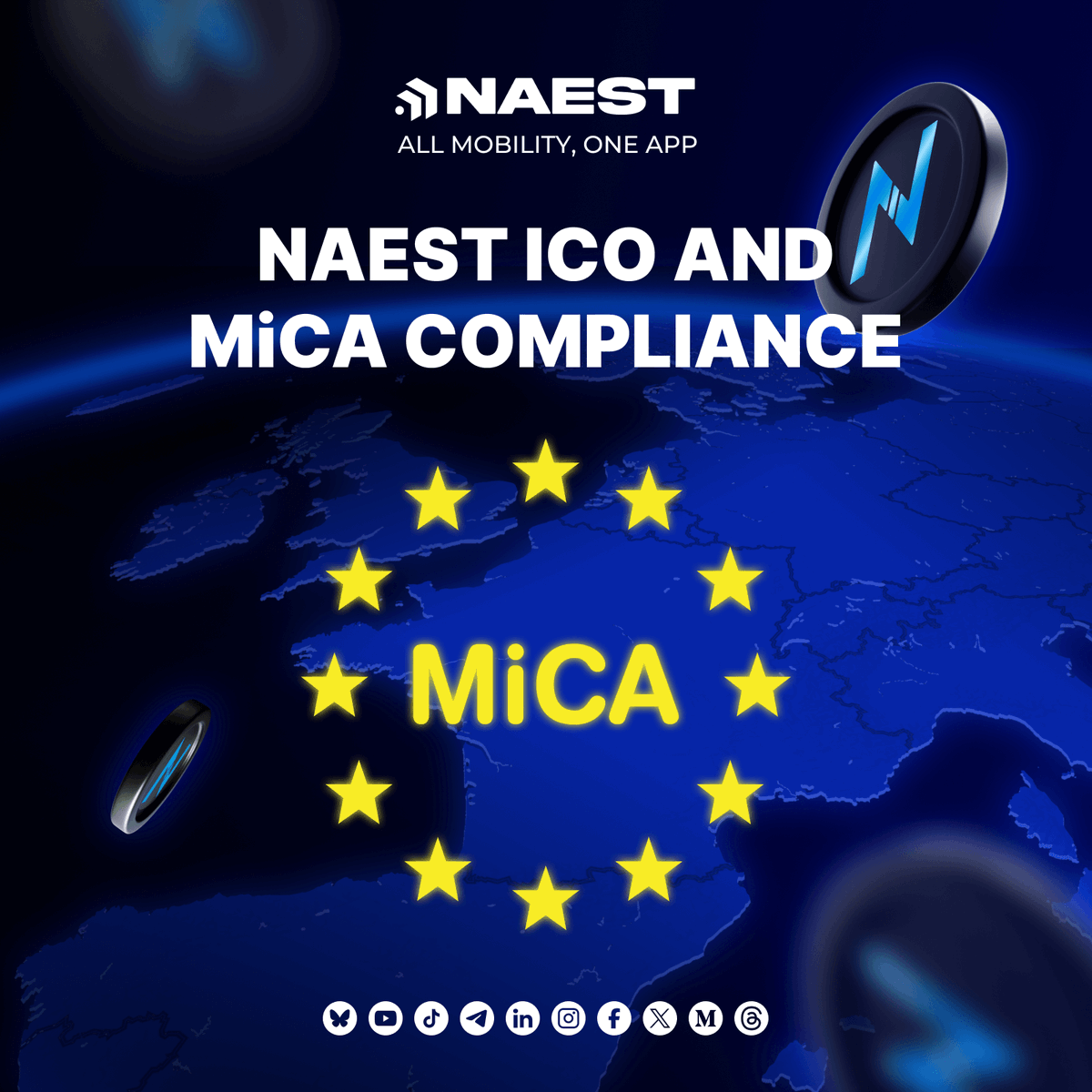 naest_eu's tweet photo. NAEST ICO and #MiCA Compliance 🚀
The #NAEST #ICO, launched this week, operates under the European MiCA regulation (#MarketsInCryptoAssets), ensuring transparency and legal security for investors.
👉 #Whitepaper filed with the #AMF in compliance with regulatory requirements.
💡 NAEST #tokens : powering an innovative transport application that integrates mobility and blockchain.
📄 Find our whitepaper and documentation here: https://t.co/fYkCLxLRzO
💳 Buy your NAEST tokens directly at: https://t.co/8hwSswVs6V
👉NAEST's ICO is conducted in compliance with the European MiCA (1) regulation. The whitepaper has been filed with the AMF (2) in accordance with the requirements of the current regulatory framework."
👉(1) MiCA (Markets in Crypto-Assets Regulation) is the EU's harmonized framework for crypto-assets, fully applicable since December 2024.
👉(2) The AMF (Autorité des Marchés Financiers) is France's financial regulator, which enforces MiCA requirements for whitepaper disclosures and authorization processes.
#Crypto #MiCA #Compliance #Blockchain