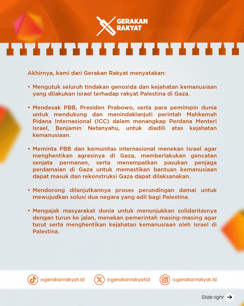 gerakanrakyatid's tweet photo. ‼️Palestina tidak butuh pengungsian, mereka butuh kemerdekaan.

#GerakanRakyat #FreePalestine #StopGenosida #SolidaritasUntukGaza https://t.co/qc6fmWB0ab