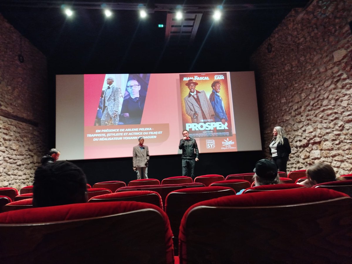 LPNeauphle's tweet photo. Les élèves de CAV ont pu assister à la projection du film Prosper au cinéma Omar Sy. Ils ont aussi pu rencontrer le réalisateur Yohann Gloaguen et la trappiste Arlène Peleka, styliste spécialiste de la sape, qui a travaillé sur le film. https://t.co/EO8gUvyHj9
