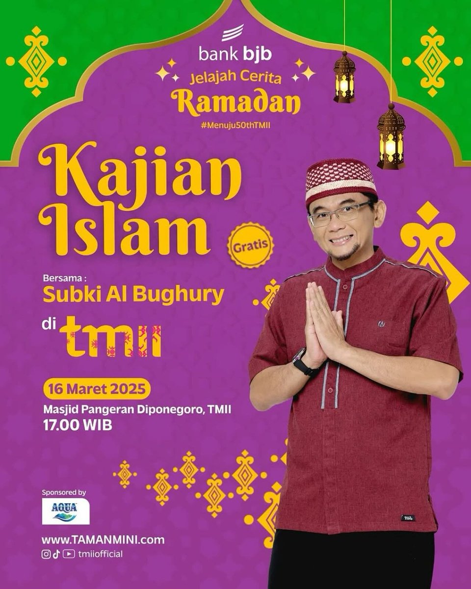 BUMNSerangJitu's tweet image. Catat tanggal dan waktunya dan segera amankan tiket masukmu di tiket.tamanmini.com📷

#TMII #JelajahCeritaIndonesia #TMIISeruGaAdaHabisnya #JelajahCeritaRamadan #Menuju50thTMII #BerkahRamadan #KajianIslam