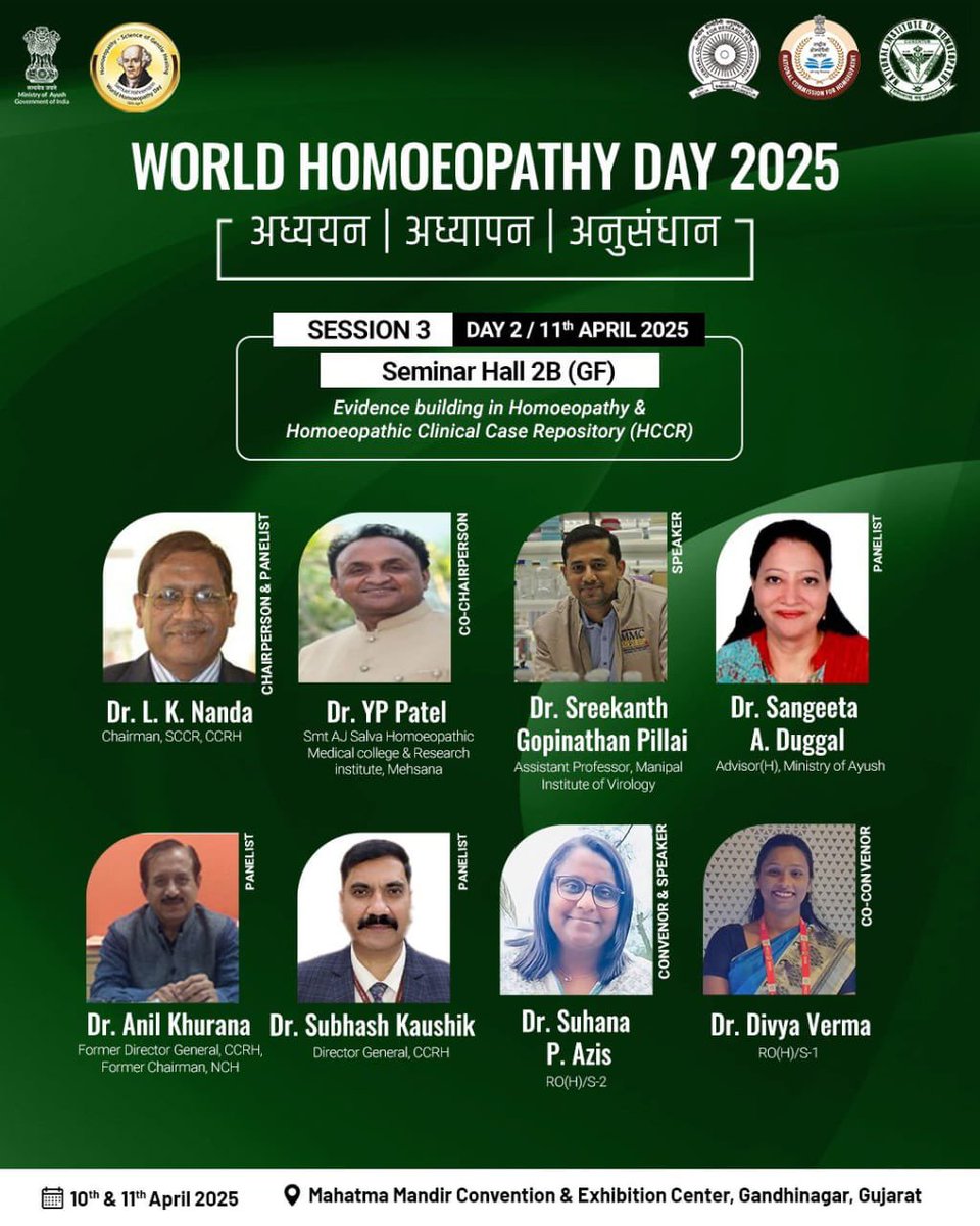 A session on “Evidence Building in Homoeopathy &amp; Homoeopathic Clinical Case Repository (HCCR)” highlighted the importance of data-driven practice, showcasing how clinical documentation and case repositories are strengthening the scientific foundation of Homoeopathy.