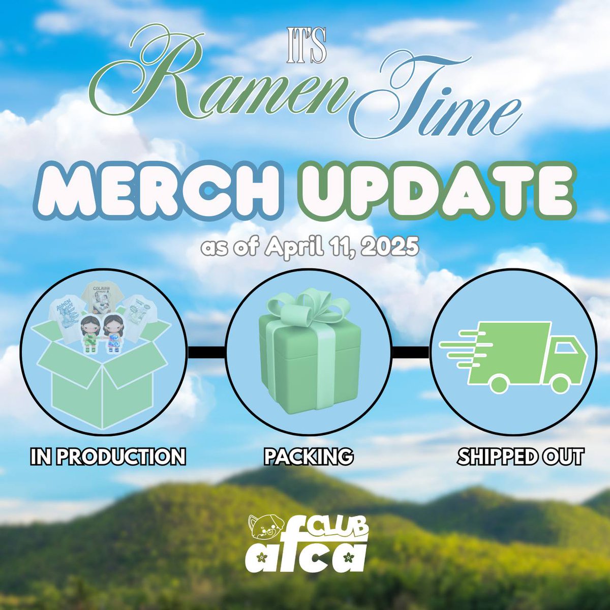 _allforcolaiah's tweet photo. Hey, Ramen Club! π€©β¨
Here's an exciting update about your #ItsRamenTime merch! πβ³
Your orders are now on the way to you! ππ©΅ We canβt wait to see your reactions and hear your feedback once they arrive! Donβt forget to tag us and to use the hashtags:
#ItsRamenTime
#RamenTimeMerch
#AllforColAiah
#ColAiahFS
Thank you very much for your support, Ramen Besties! π₯°π« Until our next project! ππΆπΊ