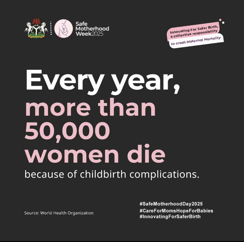 PeopleWeySabi's tweet photo. This Safe Motherhood Week 2025, we stand together under the theme; “Innovating for Safer Birth — A Collective Responsibility to Crash Maternal Mortality. 

Innovation for Safer Birth is more than a goal, it’s a shared responsibility. https://t.co/PGALqAmPIA