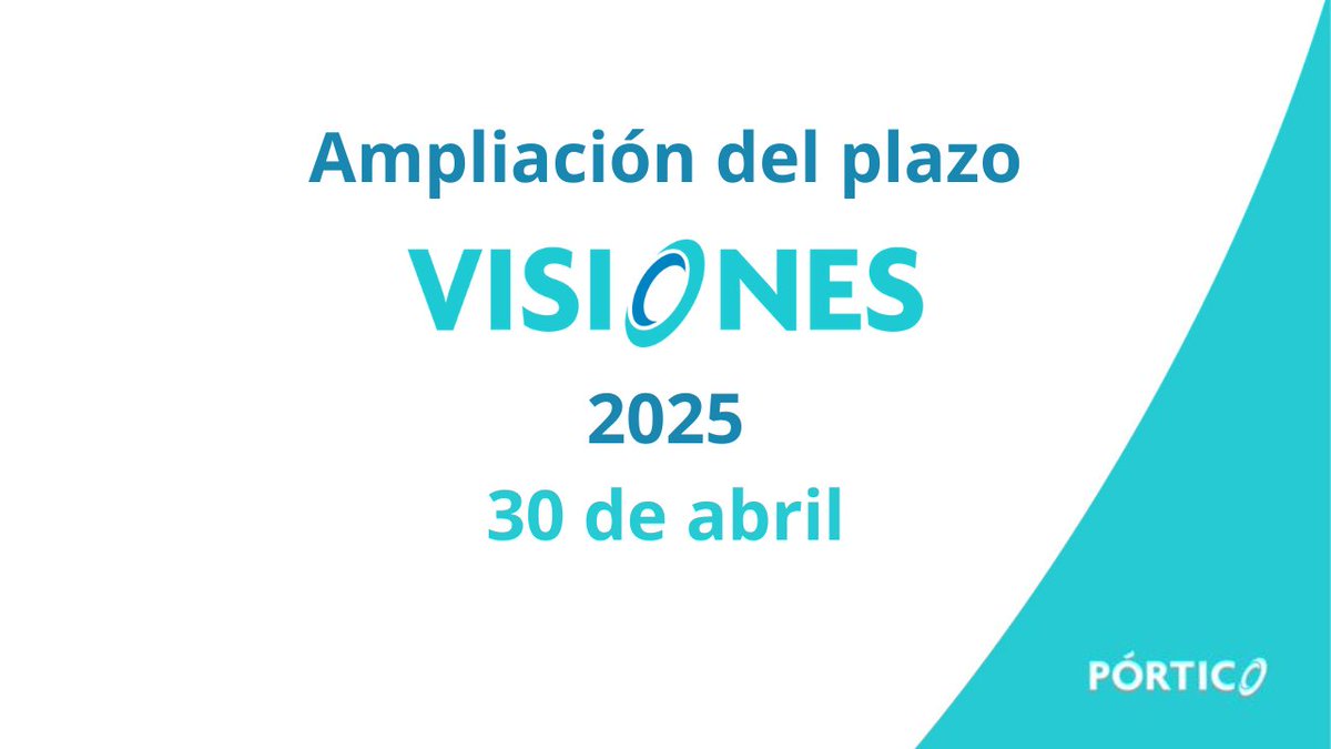 ¡Hola, hola! Último día de la semana y qué mejor momento para ponerse manos a la obra. Os recordamos que tenéis hasta el 30 de abril para presentar vuestro relato para el Visiones 2025 de la <a href="/Portico_AEFCFT/">Pórtico - AEFCFT</a>
El tema es «Rumores»

Toda la info en:
asociacionportico.com/convocatoria-d…