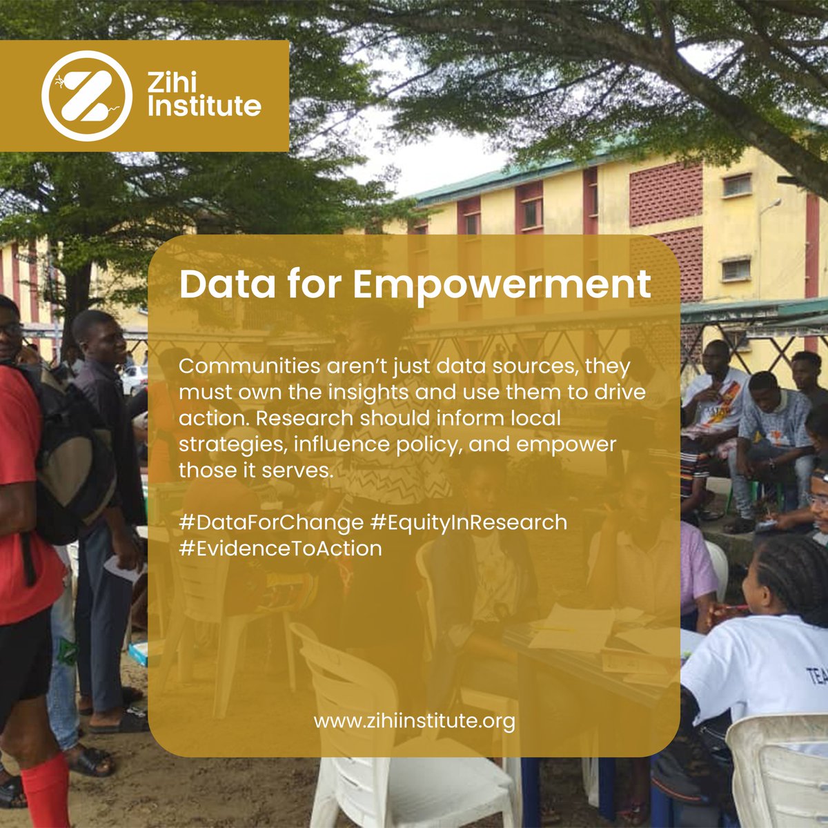 To make research #inclusive an #equitable, we must view communities as poweful agents of change and empower them to drive the change. Rooting research in local realities and returning insights to the people will help turn #Data2Actions. 
#DataForChange #EquityInResearch
