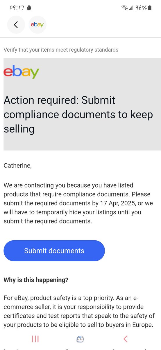 Catidge's tweet photo. @AskeBay Hi, why am I still getting these? I no longer sell to the EU! I'll have no listings left at this rate 🤦🏻‍♀️🤦🏻‍♀️🤦🏻‍♀️🤦🏻‍♀️🤦🏻‍♀️ https://t.co/eFn6Llk6QM