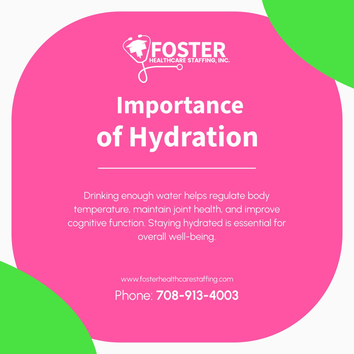fosterstaff1ng's tweet photo. Proper hydration supports both physical and mental health. Make it a habit to drink water throughout the day. 

#StayHydrated #HomeHealthCareAndStaffingAgency #SouthHollandIL https://t.co/JuFQOo6x5z
